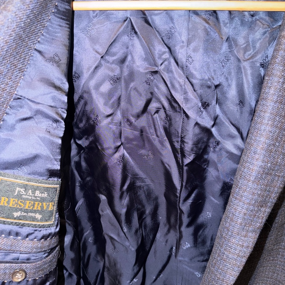 Jos. A. Bank 50R Blazer - 100% Italian Wool Cerruti 1881 Fabric - Charcoal Plaid - Picture 7 of 8